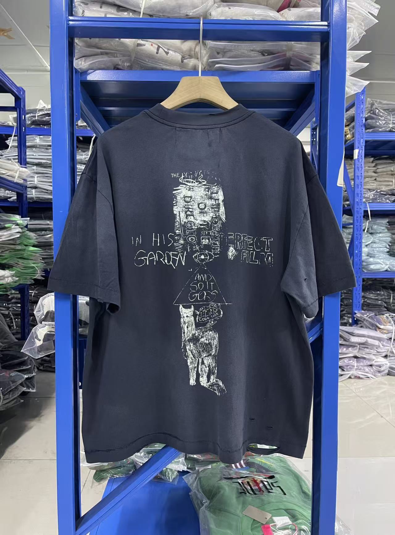 Paly Hollywood Distressed Washed Graphic T-Shirt