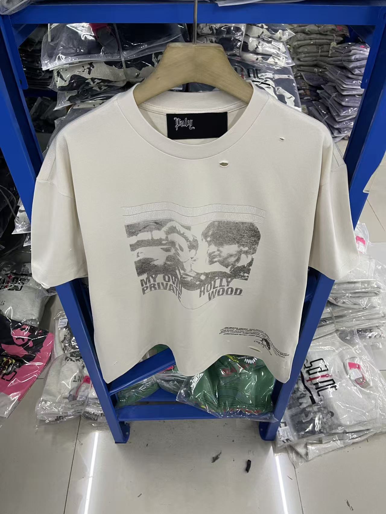 Paly Hollywood Distressed Hem Graphic T-Shirt